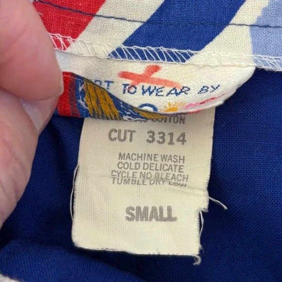 Art to Wear by Ken Done VNTG Blue High Waisted Pleated Tapered Pants Size Small - Picture 7 of 16